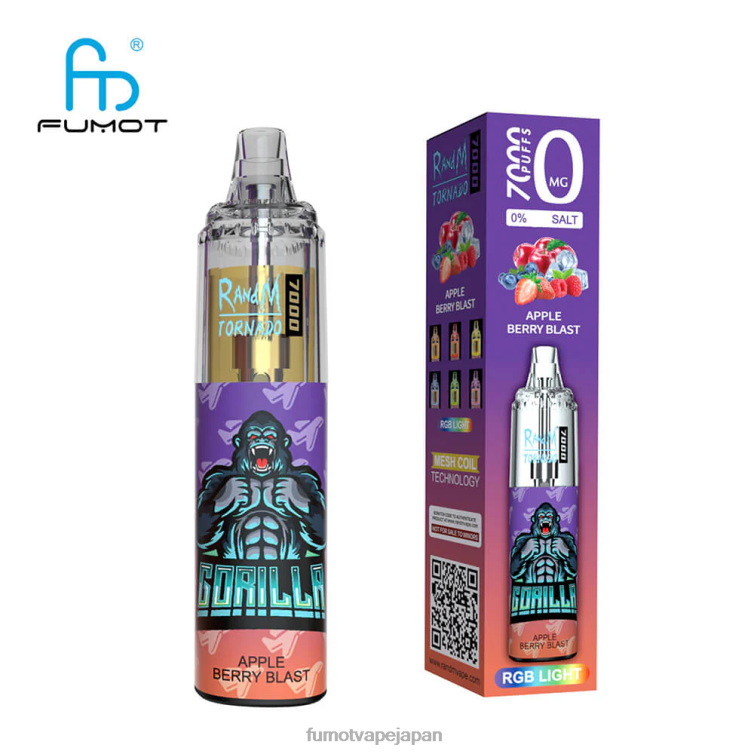 Fumot factory - 0% 7000 使い捨て VAPE ペン - 14ml (1 本) ベリーレモネード Fumot Tornado 802NF500