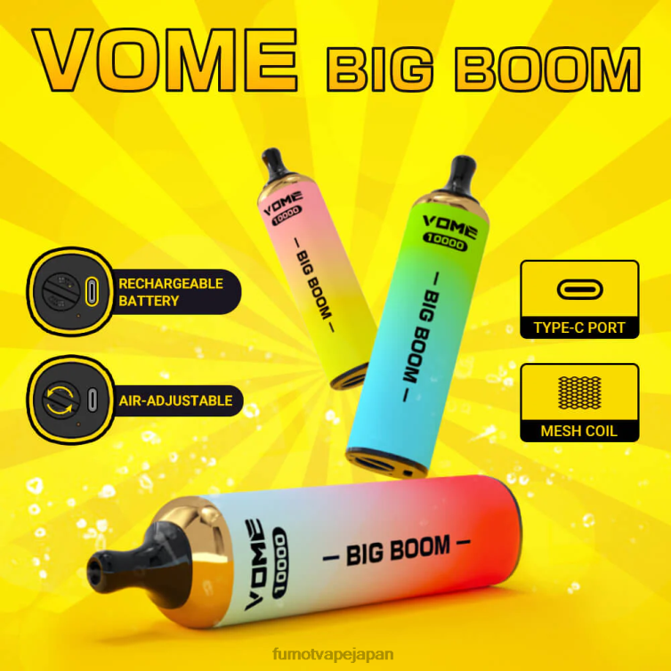 Fumot factory - 使い捨てベイプペン 10000 - 20ml (1 本) ストロベリーアイス Fumot Vome Big Boom 802NF440