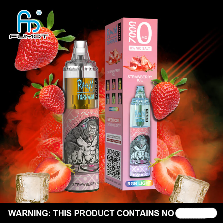 Fumot flavours - 0% 7000 使い捨て VAPE ペン - 14ml (1 本) 氷上のブルーベリー Fumot Tornado 802NF507