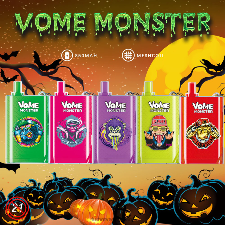 Fumot flavours - 10000 使い捨てベイプポッドデバイス - 20ml (1 個) イチゴスイカ Fumot Vome Monster 802NF437