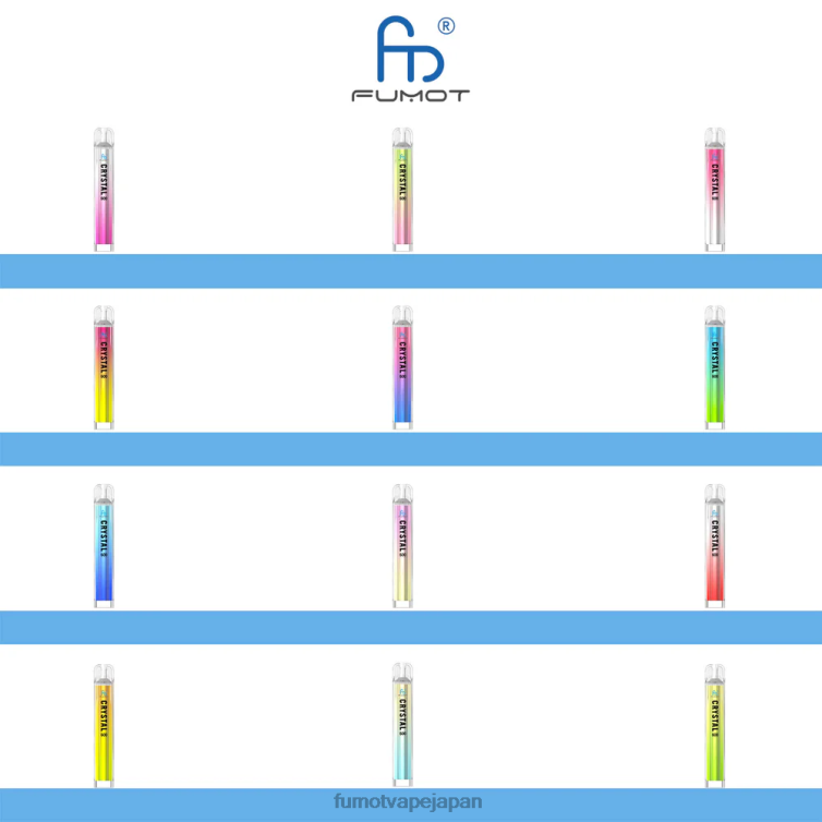 Fumot tech - 2ml (3 個セット) 使い捨てベイプ - 600 tpd 準拠 博士。青 Fumot Crystal 802NF384